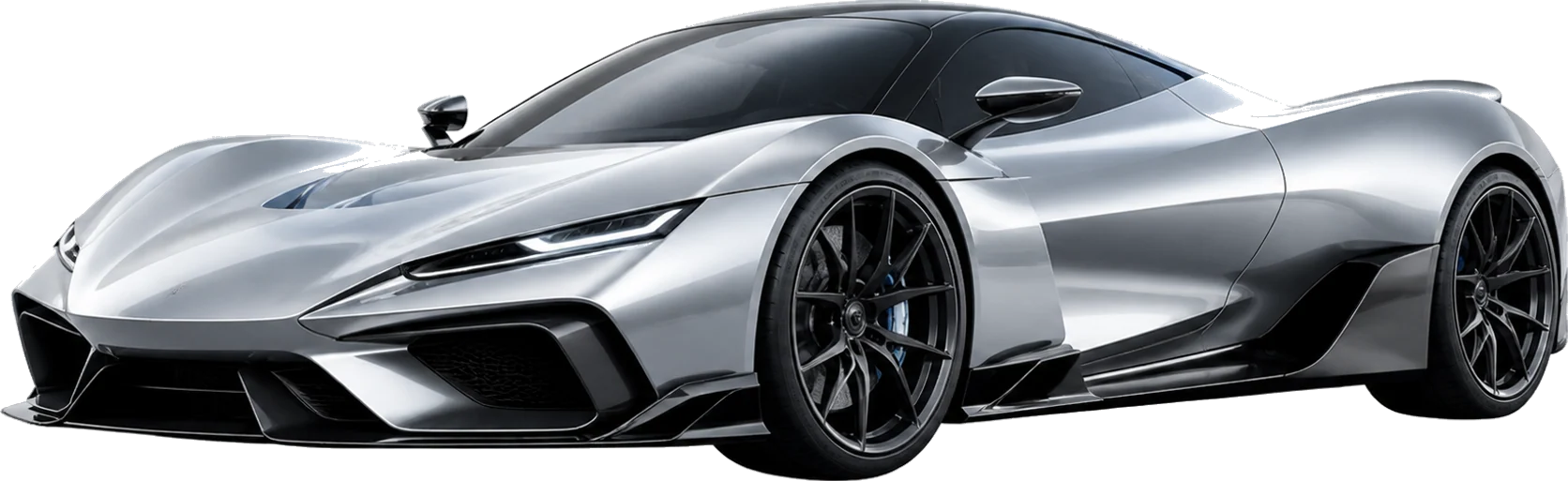 Серебристый спортивный автомобиль